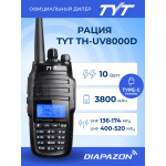 Рация TYT TH-UV8000D TYPE-C, 10 Ватт, 3800 мАч (2 антенны в комплекте) Рация TYT TH-UV8000D TYPE-C, 10 Ватт, 3800 мАч (2 антенны в комплекте)