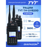 Комплект раций TYT TH-UV8200 2 штуки, 10 Ватт, Type-C, 3600 мАч (2 антенны в комплекте) Комплект раций TYT TH-UV8200 2 штуки, 10 Ватт, Type-C, 3600 мАч (2 антенны в комплекте)